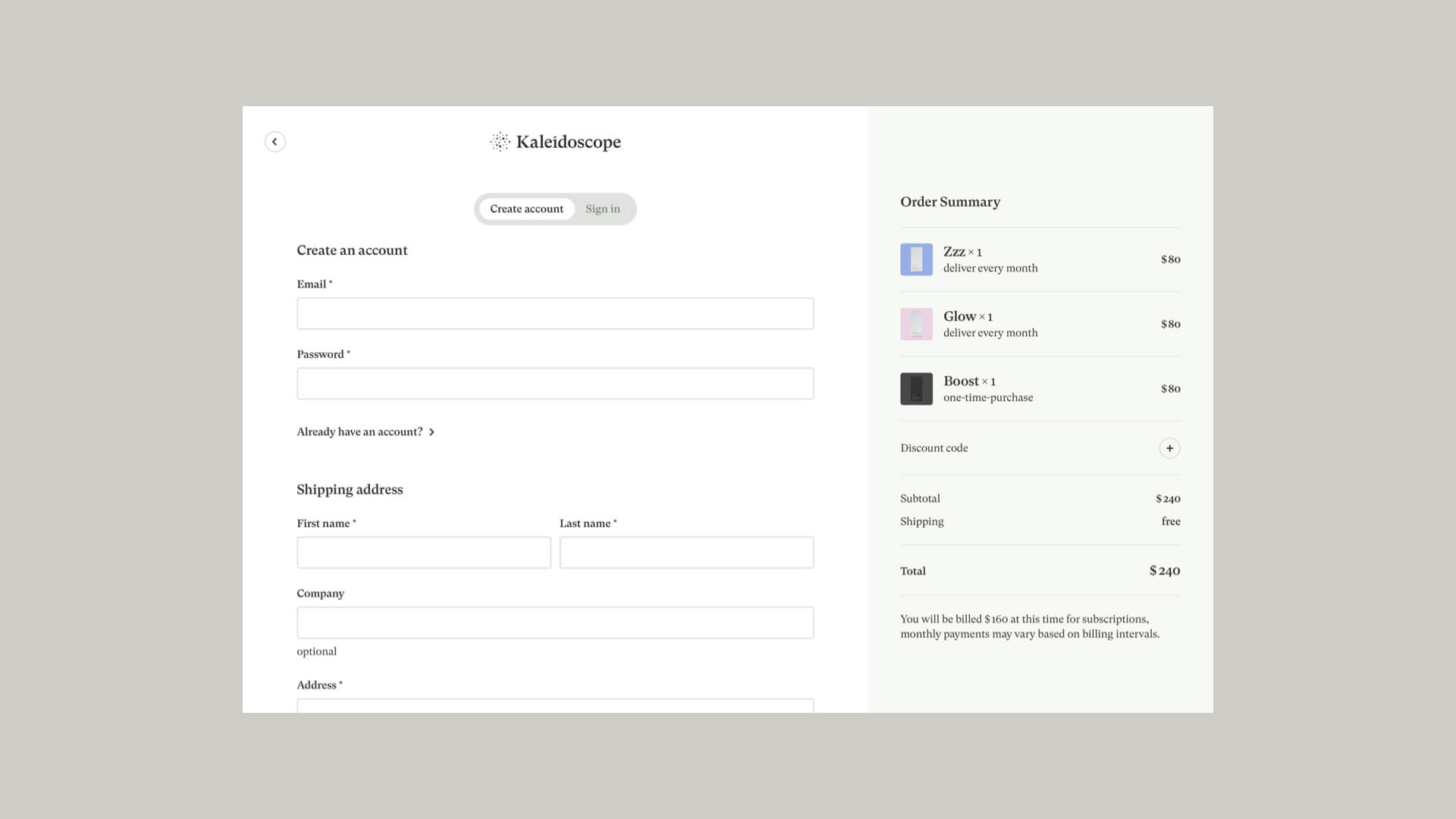 Wireframes for Kaleidoscope Labs, a US-based CBD brand