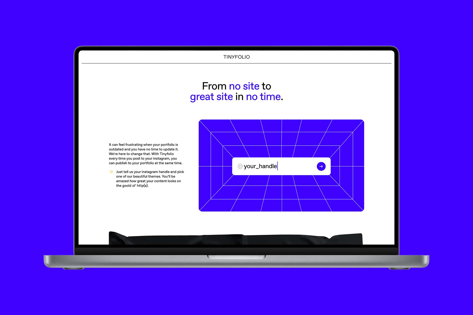 Web design for Tinyfolio (side project)